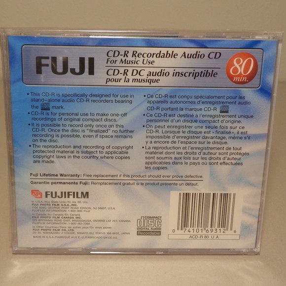 Fuji CD-R Audio / New / 80 Minutes / For Music Use / Recordable Audio CD - Picture 2 of 7